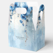 Blaue Blumen und Perlen Geschenkbox Geschenkschachtel (Geöffnet)