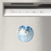 Blaue Blumen und Perlen Magnet (In Situ (Geschirrspüler))