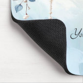 Blaue Blumen und Perlen-Mauspad Mousepad (Ecke)
