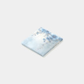 Blaue Blumen und Perlen Post-it-Notizen Post-it Klebezettel (angewinkelt)
