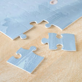 Blaue Blumen und Perlen Puzzle (Seite)