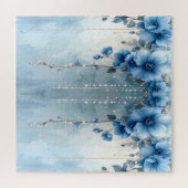 Blaue Blumen und Perlen Puzzle (Horizontal)
