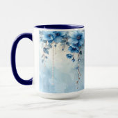 Blaue Blumen und Perlen Tasse (Links)