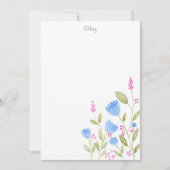 "Blaue Blumen und rosa Berries" Wasserfarbe Mitteilungskarte (Vorderseite)