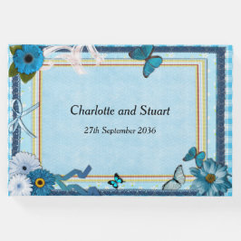Blaue Blumen und Schmetterlinge Gästebuch