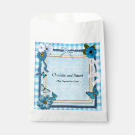 Blaue Blumen und Schmetterlinge Geschenktütchen