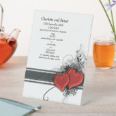 Blaue Blumen und Schmetterlinge Menü Sockelschild (In Situ)