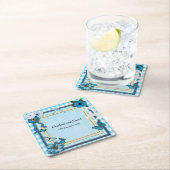 Blaue Blumen und Schmetterlinge Rechteckiger Pappuntersetzer (Vor Ort)