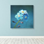 Blaue Blumen Vergessen-me-nots Macro Fotografy Leinwanddruck (Insitu (Holzboden))