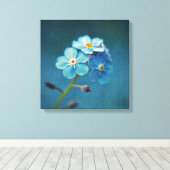 Blaue Blumen Vergessen-me-nots Macro Fotografy Leinwanddruck (Insitu (Holzboden))