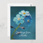 Blaue Blumen Vergessen Sie mir nicht Grüße von Ala Postkarte (Vorne/Hinten)