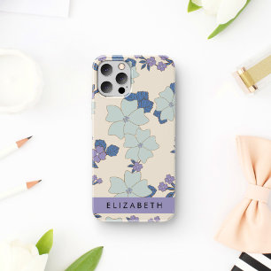 Blaue Blumen, violette Blumen, Blumen, Ihr Name Case-Mate iPhone Hülle