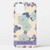 Blaue Blumen, violette Blumen, Blumen, Ihr Name Case-Mate iPhone Hülle (Rückseite)