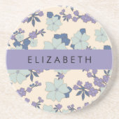 Blaue Blumen, violette Blumen, Blumen, Ihr Name Getränkeuntersetzer (Vorne)