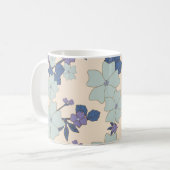 Blaue Blumen, violette Blumen, Blumen, Ihr Name Kaffeetasse (Vorderseite Links)