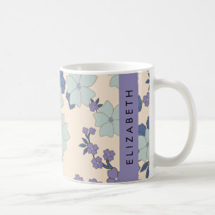 Blaue Blumen, violette Blumen, Blumen, Ihr Name Kaffeetasse
