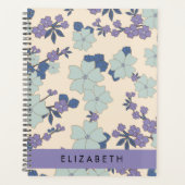 Blaue Blumen, violette Blumen, Blumen, Ihr Name Planer (Vorderseite)