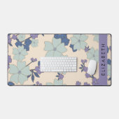 Blaue Blumen, violette Blumen, Blumen, Ihr Name Schreibtischunterlage (Tastatur & Maus)