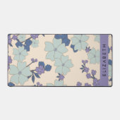 Blaue Blumen, violette Blumen, Blumen, Ihr Name Schreibtischunterlage (Vorderseite)