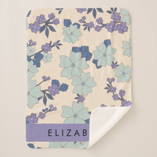 Blaue Blumen, violette Blumen, Blumen, Ihr Name Sherpadecke (Vorderseite)