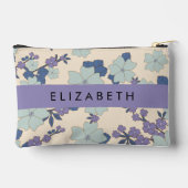 Blaue Blumen, violette Blumen, Blumen, Ihr Name Zubehörtasche (Rückseite)