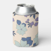 Blaue Blumen, violette Blumen, Blumenmuster Dosenkühler (Kanne Vorderseite)