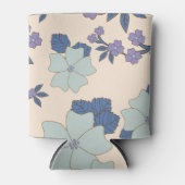 Blaue Blumen, violette Blumen, Blumenmuster Dosenkühler (Vorderseite)