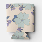 Blaue Blumen, violette Blumen, Blumenmuster Dosenkühler (Rückseite)