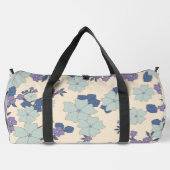 Blaue Blumen, violette Blumen, Blumenmuster Duffle Bag (Rückseite)