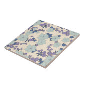 Blaue Blumen, violette Blumen, Blumenmuster Fliese (Seite)