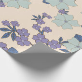 Blaue Blumen, violette Blumen, Blumenmuster Geschenkpapier (Ecke)
