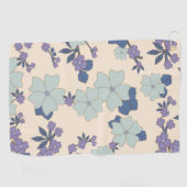 Blaue Blumen, violette Blumen, Blumenmuster Golfhandtuch (Horizontal)