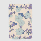Blaue Blumen, violette Blumen, Blumenmuster Golfhandtuch (Vorderseite)