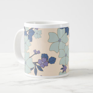 Blaue Blumen, violette Blumen, Blumenmuster Jumbo-Tasse