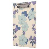 Blaue Blumen, violette Blumen, Blumenmuster Klemmbrett (Links)