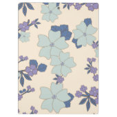 Blaue Blumen, violette Blumen, Blumenmuster Klemmbrett (Rückseite)