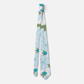 Blaue Blumen, violette Blumen, Blumenmuster Krawatte (Rückseite)