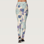 Blaue Blumen, violette Blumen, Blumenmuster Leggings (Rückseite)