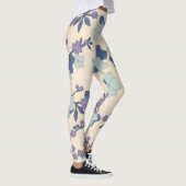 Blaue Blumen, violette Blumen, Blumenmuster Leggings (Rechts)