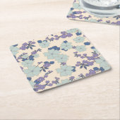 Blaue Blumen, violette Blumen, Blumenmuster Rechteckiger Pappuntersetzer (angewinkelt)