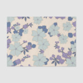 Blaue Blumen, violette Blumen, Blumenmuster Seidenpapier (Vorderseite)
