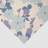 Blaue Blumen, violette Blumen, Blumenmuster Seidenpapier (Ausschnitt)