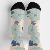 Blaue Blumen, violette Blumen, Blumenmuster Socken (Oben)