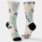 Blaue Blumen, violette Blumen, Blumenmuster Socken (Gewinkelt)