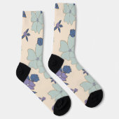 Blaue Blumen, violette Blumen, Blumenmuster Socken (Rechts)