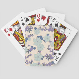 Blaue Blumen, violette Blumen, Blumenmuster Spielkarten