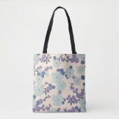 Blaue Blumen, violette Blumen, Blumenmuster Tasche (Vorderseite)