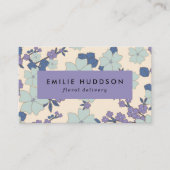 Blaue Blumen, violette Blumen, Florist, Blume Shop Visitenkarte (Vorderseite)