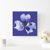 Blaue Blumen Wanduhr (Zuhause)