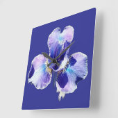 Blaue Blumen Wanduhr (Winkel)